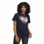 Damen Kurzarm-T-Shirt Adidas Farm Print Graphic Dunkelblau