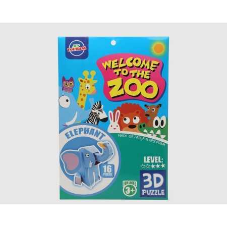 3D Puzzle Zoo Elephant 27 x 18 cm 16 Pieces