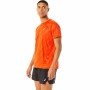 Herren Kurzarm-T-Shirt Asics Core All Over Print Orange