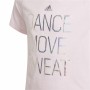 T shirt à manches courtes Enfant Adidas Dance Metallic-Print Rose