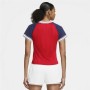 Damen Kurzarm-T-Shirt Nike Tennis Blau Rot