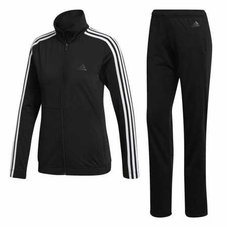 Damen-Trainingsanzug Adidas Three Stripes Schwarz