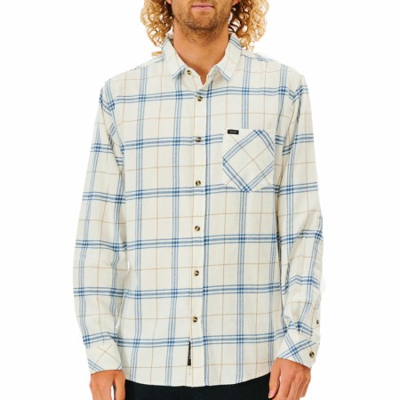 Skjorta med lång ärm Herr Rip Curl Checked in Flannel Franela Vit