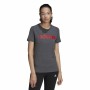 Women’s Short Sleeve T-Shirt Adidas Loungewear Essentials Logo Dark grey