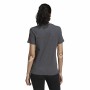 Damen Kurzarm-T-Shirt Adidas Loungewear Essentials Logo Dunkelgrau