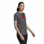 Damen Kurzarm-T-Shirt Adidas Loungewear Essentials Logo Dunkelgrau