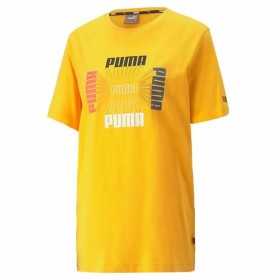 T-shirt med kortärm Herr Puma Essential Logo Repeat Graphic Gul