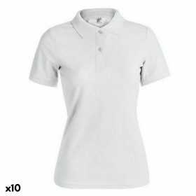 Damen Kurzarm-Poloshirt 145871 Weiß (10 Stück)