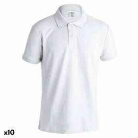 Herren Kurzarm-Poloshirt 145862 Weiß 100 % Baumwolle (10 Stück)