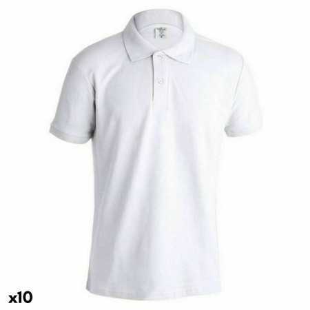 Polo à manches courtes homme 145862 Blanc 100 % coton (10 Unités)