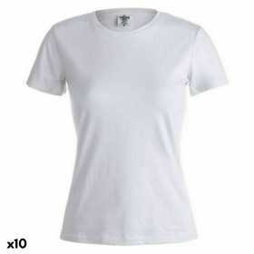 Damen Kurzarm-T-Shirt 145869 Weiß (10 Stück)