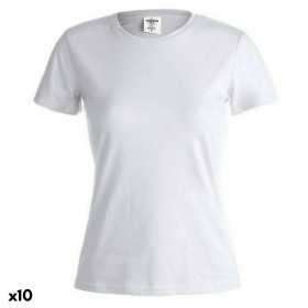 Damen Kurzarm-T-Shirt 145867 Weiß (10 Stück)