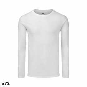 T-shirt med lång ärm Unisex 141322 Vit (72 Antal)