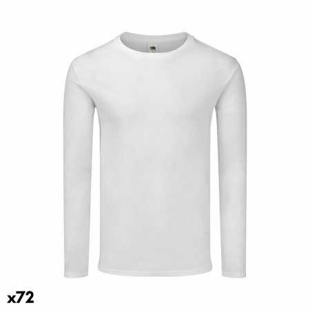 T-shirt med lång ärm Unisex 141322 Vit (72 Antal)