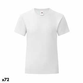 T shirt à manches courtes Enfant 141321 Blanc (72 Unités)