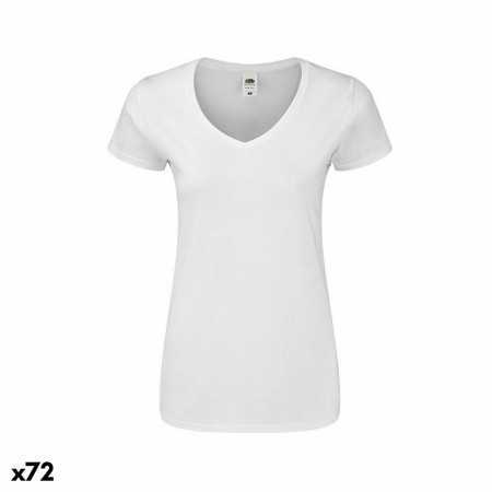 Damen Kurzarm-T-Shirt 141319 100 % Baumwolle Weiß (72 Stück)