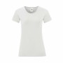 T-shirt à manches courtes femme 141317 100 % coton Blanc (72 Unités)
