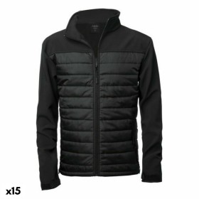 Unisex Sports Jacket 146466 Black Impermeable (15 Units)