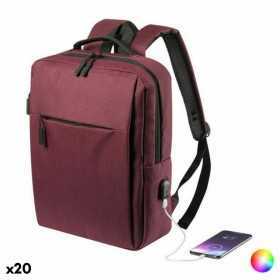 Rucksack for Laptop and Tablet with USB Output VudúKnives 146473 Polyester 600D (20 Units)