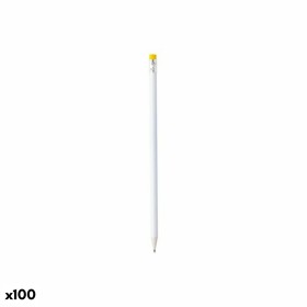 Bleistift mit Radiergummi 146070 Weiß (100 Stück)