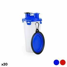 2-in-1 bottle with water and food containers for pets 146171 (20 Units)