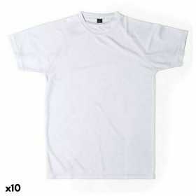 T-shirt à manches courtes unisex 145747 Blanc (10 Unités)