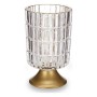 LED Lantern Metal Golden Transparent Glass (10,7 x 18 x 10,7 cm)