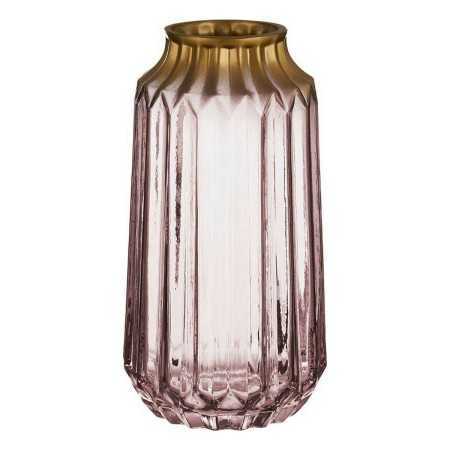 Vase Golden Pink Glass (13 x 23,5 x 13 cm)
