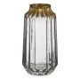 Vase Gold Grau Glas (13 x 23,5 x 13 cm)