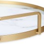 Tray Marble With handles Golden Metal White Glass (30 x 4,5 x 30 cm)