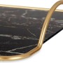 Schale Marmor Mit Griffen Schwarz Gold Metall Glas (35 x 4,5 x 20 cm)