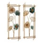 Hanging decoration Flowers 2 Pieces Mural Metal (37 x 3 x 92 cm)