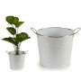 Planter With handles Silver Metal White (23 x 19,5 x 30,5 cm) (24 Units)