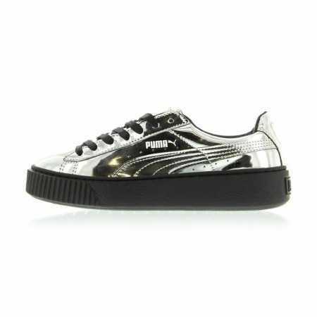 Sports Trainers for Women Puma Basket Platform Metallic Light grey