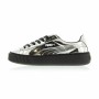 Chaussures de sport pour femme Puma Basket Platform Metallic Gris clair