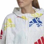 Veste de Sport pour Femme Adidas Essentials Multi-Colored Logo Blanc