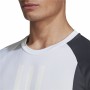 Herren Kurzarm-T-Shirt Adidas ColourBlock Weiß