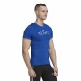 Men’s Short Sleeve T-Shirt Adidas techfit Graphic Blue