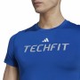 Herren Kurzarm-T-Shirt Adidas techfit Graphic Blau