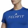T-shirt med kortärm Herr Adidas techfit Graphic Blå