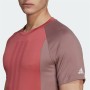 Herren Kurzarm-T-Shirt Adidas Colourblock Rot