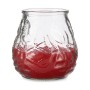 Ljus Pelargon Röd Transparent Glas Paraffin 6 antal (9 x 9,5 x 9 cm)