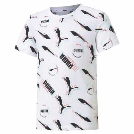 Barn T-shirt med kortärm Puma AOP Vit