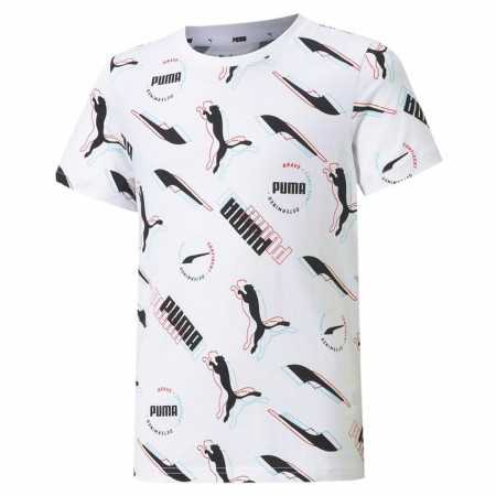 Kurzarm-T-Shirt für Kinder Puma AOP Weiß