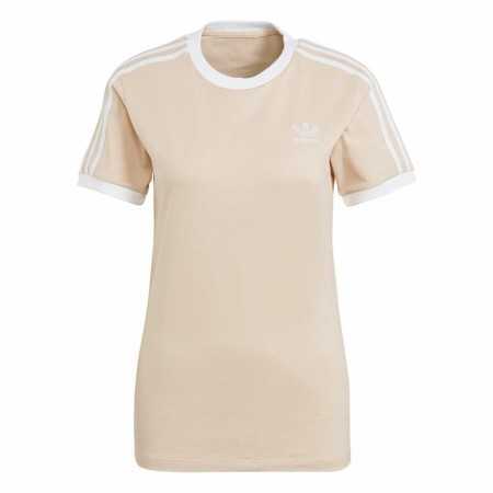 Damen Kurzarm-T-Shirt Adidas Classics 3 Stripes Beige