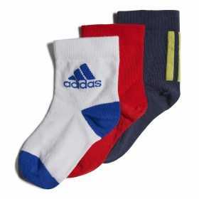 Knöchelsocken Adidas Multi Rot Blau 3 Paar Weiß
