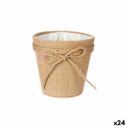 Cache-pot Lien 12,5 x 12 x 12,5 cm Marron Corde Plastique 14 x 12,5 x 14 cm (24 Unités)