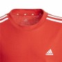 T-shirt med kortärm Adidas Essentials 3 Bandas Röd