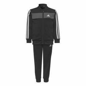 Kinder-Trainingsanzug Adidas Essentials Shiny 3 Stripes Schwarz