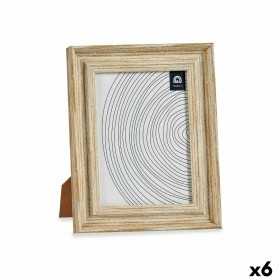 Cadre photo Verre Doré Bois Marron Plastique (21 x 2 x 26 cm) (6 Unités)